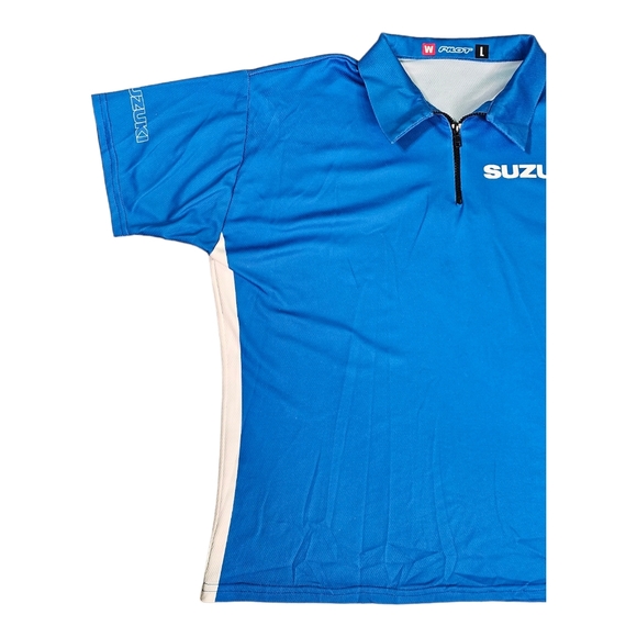 Pilot Suzuki 1/4 Zip Short‎ Sleeve Blue Women’s Racing Jersey Large Made In USA - Picture 2 of 7